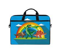 Linomo Computer Bag Cute Animal Dinosaur Rainbow Laptop Sleeve Case Briefcase Messenger Sleeve Laptop Shoulder Bag fits 13 Inch 14 Inch 14.5 Inch Laptop for Women Men Office Kids School