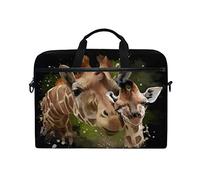 Linomo Computer Bag Cute Animal Giraffe Laptop Sleeve Case Briefcase Messenger Sleeve Laptop Shoulder Bag fits 13 Inch 14 Inch 14.5 Inch Laptop for Women Men Office Kids School
