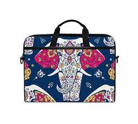 Linomo Computer Bag Indian Elephant Laptop Sleeve Case Briefcase Messenger Sleeve Laptop Shoulder Bag fits 13 Inch 14 Inch 14.5 Inch Laptop for Women Men Office Kids School