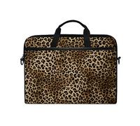 Linomo Computer Bag Leopard Print Laptop Sleeve Case Briefcase Messenger Sleeve Laptop Shoulder Bag fits 13 Inch 14 Inch 14.5 Inch Laptop for Women Men Office Kids School