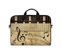 Linomo Computer Bag Music Note Musical Piano Laptop Sleeve Case Briefcase Messenger Sleeve Laptop Shoulder Bag fits 13 Inch 14 Inch 14.5 Inch Laptop for Women Men Office Kids School