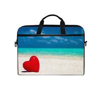 Linomo Computer Bag Summer Beach Love Heart Laptop Sleeve Case Briefcase Messenger Sleeve Laptop Shoulder Bag fits 13 Inch 14 Inch 14.5 Inch Laptop for Women Men Office Kids School