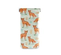 linomo Cute Animal Fox Pattern Sunglasses Bag Microfiber Leather Pouch, Storage Bag for Glasses and Cell Phones