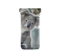 linomo Cute Animal Koala Sunglasses Bag Microfiber Leather Pouch, Storage Bag for Glasses and Cell Phones