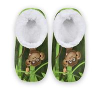 linomo Cute Animal Monkey Bamboo Slippers for Women, Womens House Slippers Indoor Slipper Socks House Shoes Bedroom Socks Shoe Multicolor