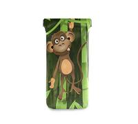 linomo Cute Animal Monkey Bamboo Sunglasses Bag Microfiber Leather Pouch, Storage Bag for Glasses and Cell Phones