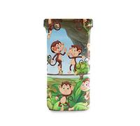 linomo Cute Animal Monkey Sunglasses Bag Microfiber Leather Pouch, Storage Bag for Glasses and Cell Phones
