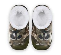 linomo Cute Animal Raccoon Slippers for Women, Womens House Slippers Indoor Slipper Socks House Shoes Bedroom Socks Shoe Multicolor