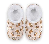 linomo Cute Dog Corgis Pattern Slippers for Women, Womens House Slippers Indoor Slipper Socks House Shoes Bedroom Socks Shoe Multicolor