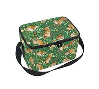 Linomo Cute Hare Rabbit Bunny Lunch Box Insulated Lunch Bag, Shoulder Strap Cooler Lunchbox Lunch Tote Bag Handbag Reusable Bag for Kids Women Men