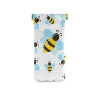 linomo Cute Honey Bee Sunglasses Bag Microfiber Leather Pouch, Storage Bag for Glasses and Cell Phones