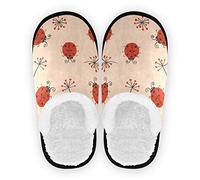 linomo Cute Ladybug Ladybird Slippers for Women Men Kids, Womens House Slippers Indoor Slipper House Shoes Bedroom Travel Shoe