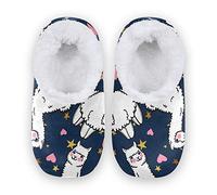 linomo Cute Lama Alpaca Slippers for Women, Womens House Slippers Indoor Slipper Socks House Shoes Bedroom Socks Shoe Multicolor
