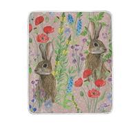 linomo Cute Rabbit Bunny Hare Throw Blanket for Couch Sofa Bed, Throws for Kids Boys Girls Adult 50 x 60 Inch