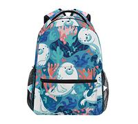 Linomo Cute Seal Sea Animal Backpack Daypacks Bookbag Camping Hiking Travel School Shoulder Bag for Kids Boys Girls Men Women