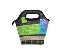 linomo Educational Periodic Table of the Elements Lunch Box Insulated Lunch Bag, Cooler Lunchbox School Lunch Tote Bag Handbag Reusable Bag for Kids Woman Men