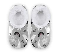 linomo Funny Ghost Bat Slippers for Women, Womens House Slippers Indoor Slipper Socks House Shoes Bedroom Socks Shoe Multicolor