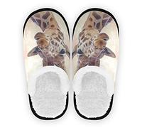 linomo Funny Giraffe Face Slippers for Women Men Kids, Womens House Slippers Indoor Slipper House Shoes Bedroom Travel Shoe Multicolor