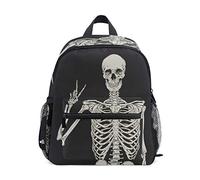 Linomo Funny Skeleton Kids Backpack Daypack Rucksack Bookbag Preschool Toddler Backpacks Kindergarten Shoulder Bag for Boys Girls Child