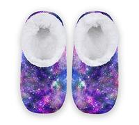 linomo Galaxy Space Slippers for Women, Womens House Slippers Indoor Slipper Socks House Shoes Bedroom Socks Shoe Multicolor