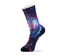 Linomo Galaxy Space Star Fancy Outdoor Sports Casual Crew Socks High Ankle, Dress Socks for Men Women 1 Pack