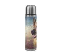 Linomo German Shepherd Dog Stainless Steel Water Bottle,Insulated Leak Proof Double Vacuum Bottle for Sport Travel Camping Office 17 Oz