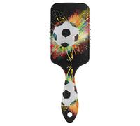 Linomo Hair Brush Galaxy Soccer Football Air Cushion Massage Comb for Women Kids, Nylon Brush for Wet Dry Curly Hair