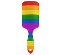 Linomo Hair Brush LGBT Gay Pride Rainbow Peace Love Air Cushion Massage Comb for Women Kids, Nylon Brush for Wet Dry Curly Hair