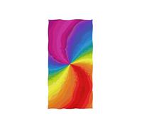 linomo Hand Towel Abstract Rainbow Colorful Towel Cotton Face Towel Dish Towel for Kids Girls Boys Adult