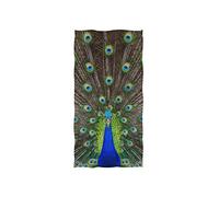 linomo Hand Towel Animal Peacock Feather Towel Cotton Face Towel Dish Towel for Kids Girls Boys Adult