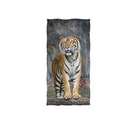 linomo Hand Towel Animal Tiger Print Towel Cotton Face Towel Dish Towel for Kids Girls Boys Adult