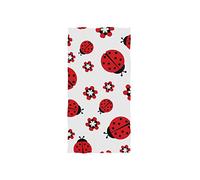 linomo Hand Towel Cute Ladybird Ladybug Pattern Towel Cotton Face Towel Dish Towel for Kids Girls Boys Adult