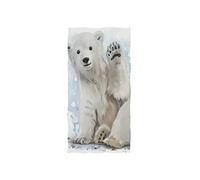 linomo Hand Towel Cute Polar Bear Towel Cotton Face Towel Dish Towel for Kids Girls Boys Adult