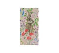 linomo Hand Towel Cute Rabbit Bunny Hare Towel Cotton Face Towel Dish Towel for Kids Girls Boys Adult