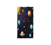 linomo Hand Towel Educational Outer Space Universe Planet Towel Cotton Face Towel Dish Towel for Kids Girls Boys Adult