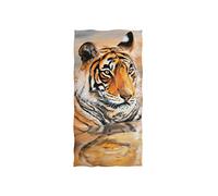 linomo Hand Towel Indian Animal Tiger Towel Cotton Face Towel Dish Towel for Kids Girls Boys Adult