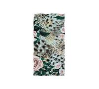 linomo Hand Towel Leopard Print Flower Towel Cotton Face Towel Dish Towel for Kids Girls Boys Adult
