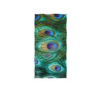 linomo Hand Towel Peacock Feather Towel Cotton Face Towel Dish Towel for Kids Girls Boys Adult
