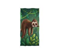 linomo Hand Towel Tropical Jungle Animal Cute Sloth Towel Cotton Face Towel Dish Towel for Kids Girls Boys Adult