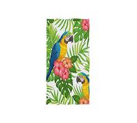 linomo Hand Towel Tropical Parrot Flower Leaves Towel Cotton Face Towel Dish Towel for Kids Girls Boys Adult