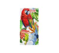 linomo Hand Towel Tropical Parrot Flower Leaves Towel Cotton Face Towel Dish Towel for Kids Girls Boys Adult