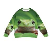 Linomo Kids Sweatshirt Cute Animal Frog Long Sleeve Tops Crew Neck Pullover T-Shirt Sweaters for Boys Girls Multicolor