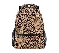 Linomo Leopard Print Backpack Daypacks Bookbag Camping Hiking Travel School Shoulder Bag for Kids Boys Girls Men Women