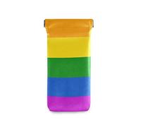 linomo LGBT Gay Pride Rainbow Peace Love Sunglasses Bag Microfiber Leather Pouch, Storage Bag for Glasses and Cell Phones