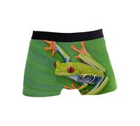 Linomo Men's Boxer Briefs Animal Frog Green Leaf Boxers Shorts Underwear Underpants