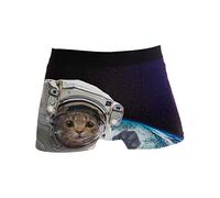 Linomo Men's Boxer Briefs Astronaut Cat Animal Boxers Shorts Underwear Underpants Multicoloured