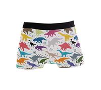 Linomo Men's Boxer Briefs Colorful Dinosaur Pattern Boxers Shorts Underwear Underpants