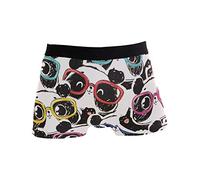 Linomo Men's Boxer Briefs Colorful Glasses Panda Boxers Shorts Underwear Underpants