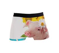 Linomo Men's Boxer Briefs Cute Animal Pig Boxers Shorts Underwear Underpants