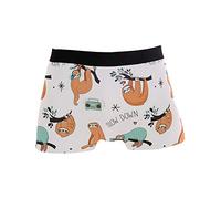 Linomo Men's Boxer Briefs Cute Animal Sloth Boxers Shorts Underwear Underpants Multicoloured